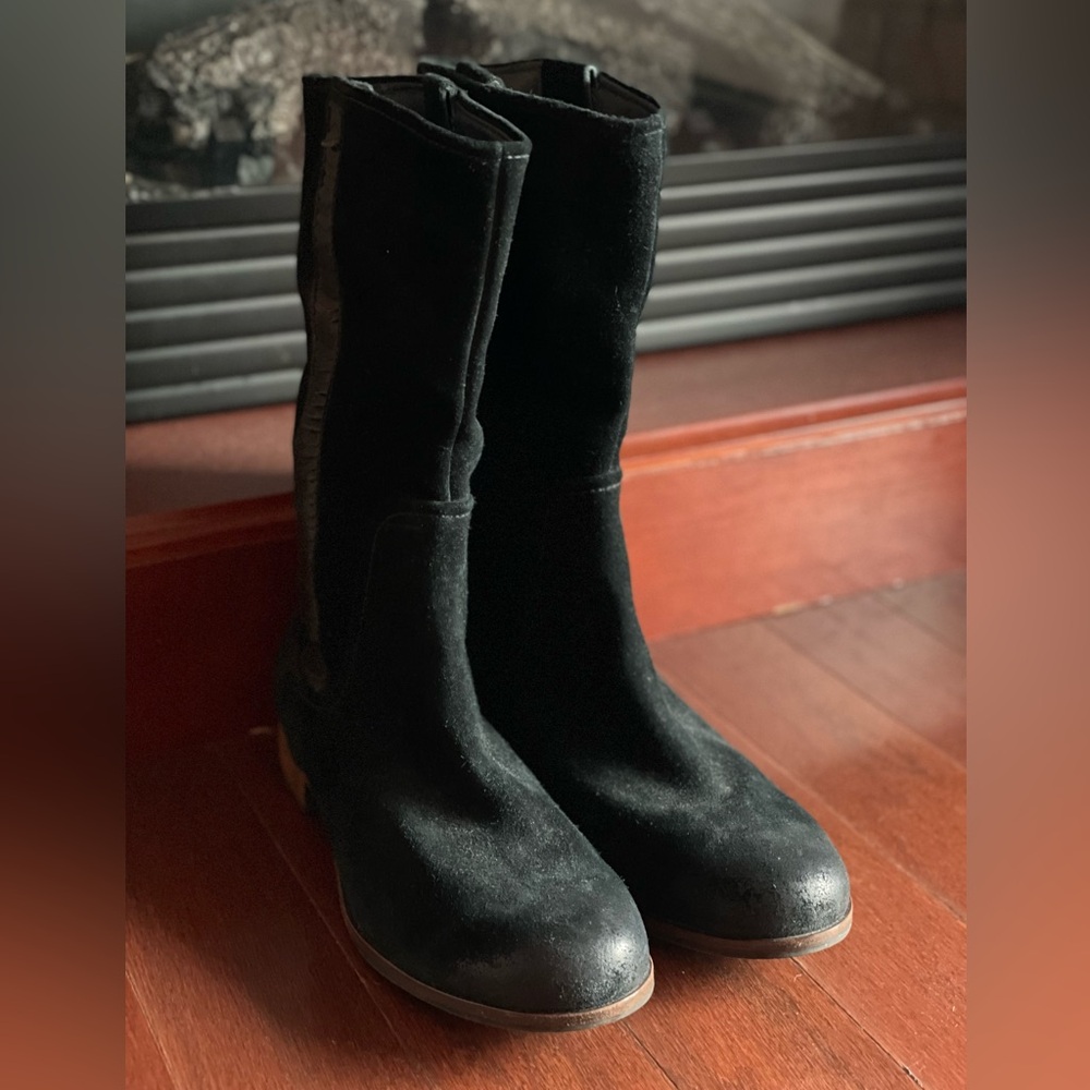 UGG Black Suede Combat Boots